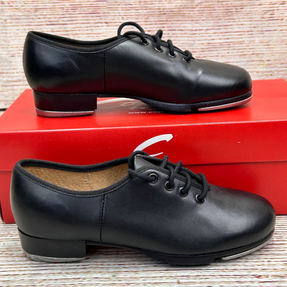 Capezio Premiere Tap CG09 Black Leather Tap Shoes Tele Tone II Mens 4W Womens 6W